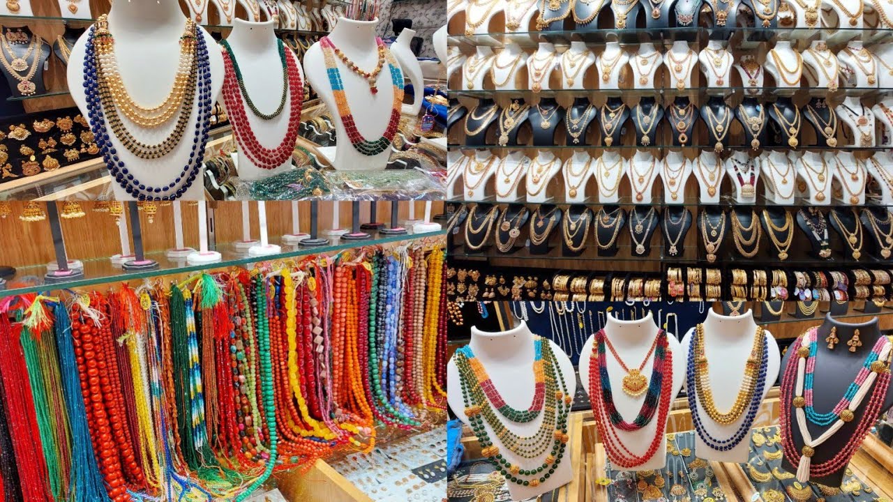 Bangalore pure hyderabad pearls| semi precious beats ornaments one gram gold jewellery |Malleswaram