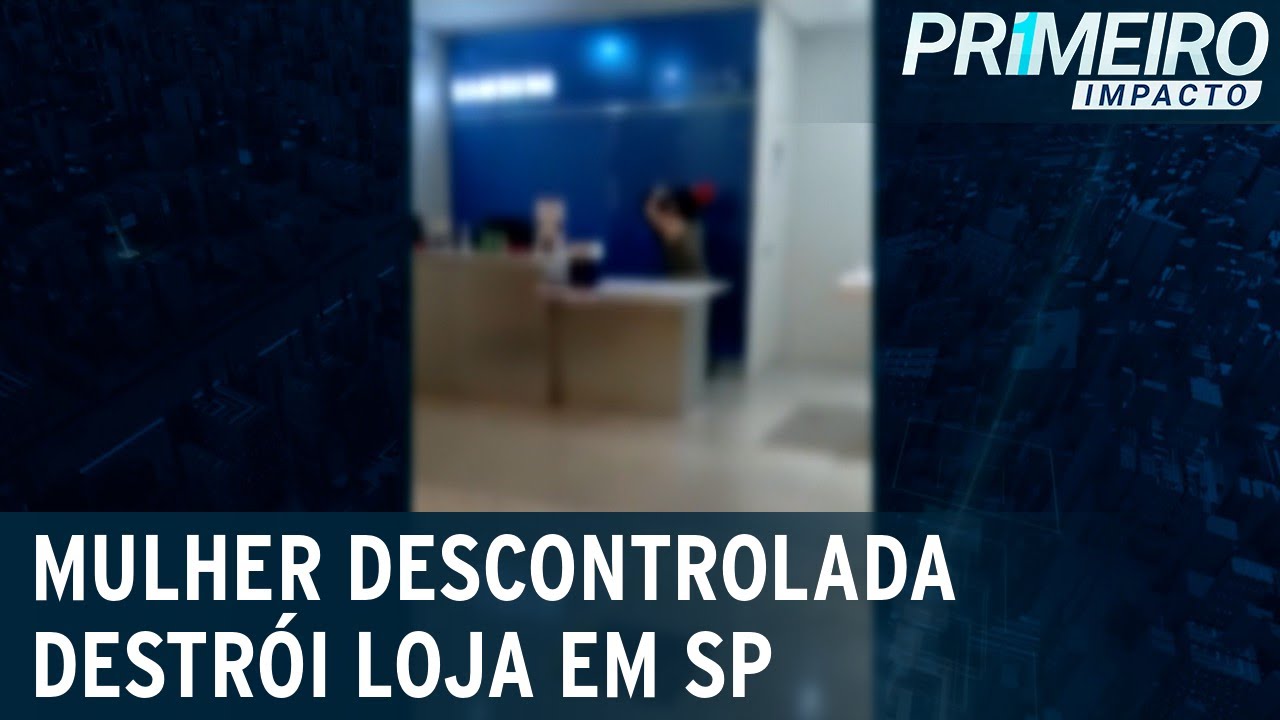 Mulher descontrolada quebra loja em shopping de São Paulo | Primeiro Impacto (15/01/21)