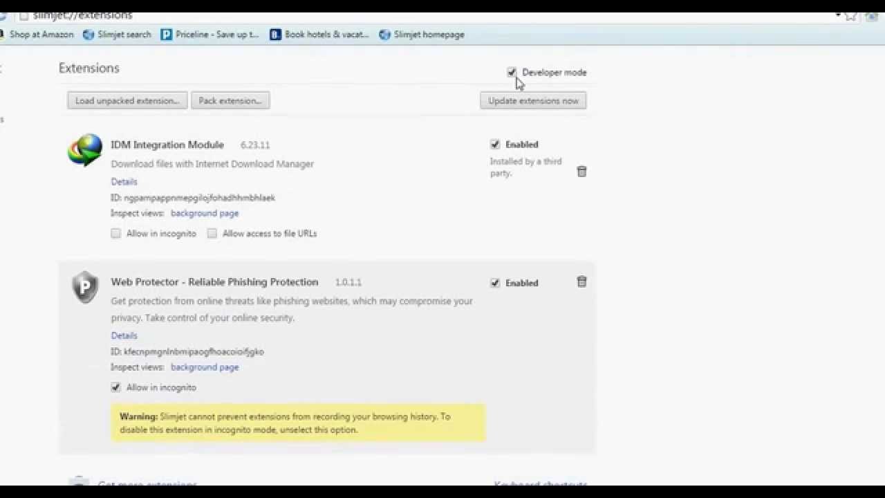 FlashPeak Slimjet Browser Interface