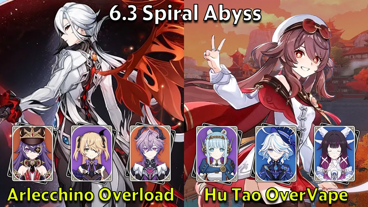 C2 Arlecchino Overload & C2 Hu Tao OverVape - Genshin Impact 6.3 Spiral Abyss Full Clear
