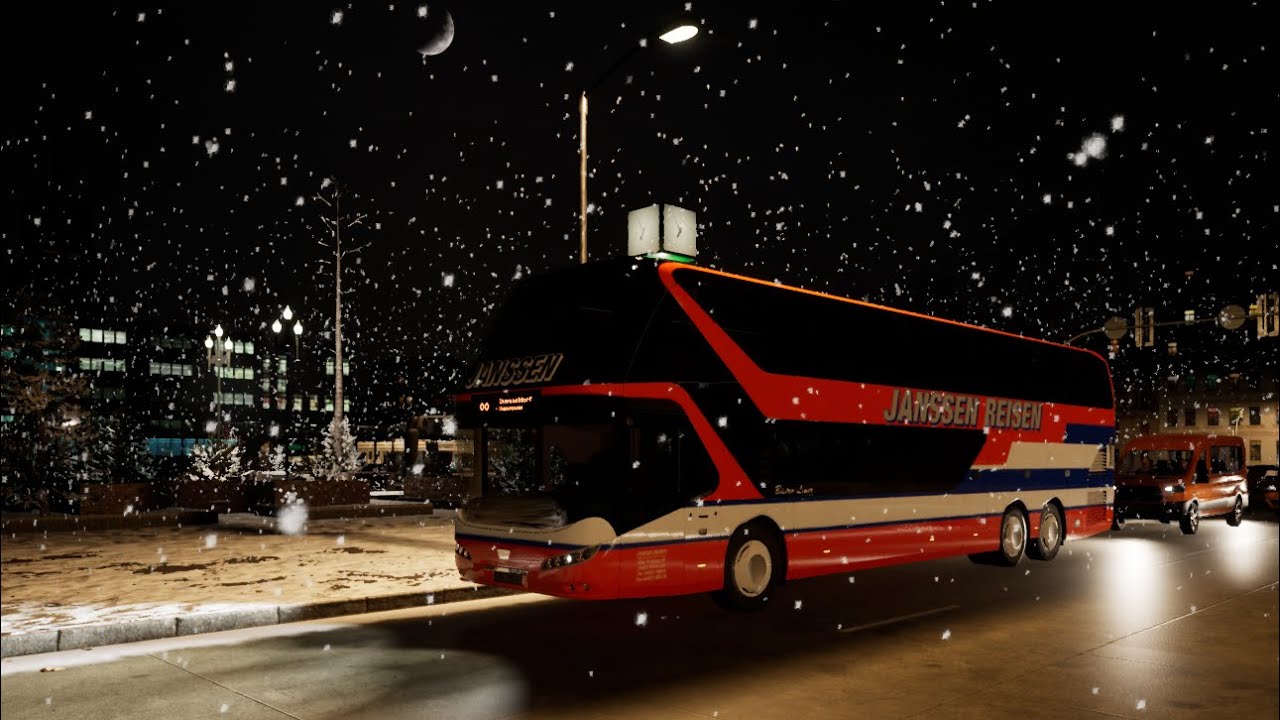 Traveling through the snowy Germany with Neoplan Skyliner | Fernbus Simulator