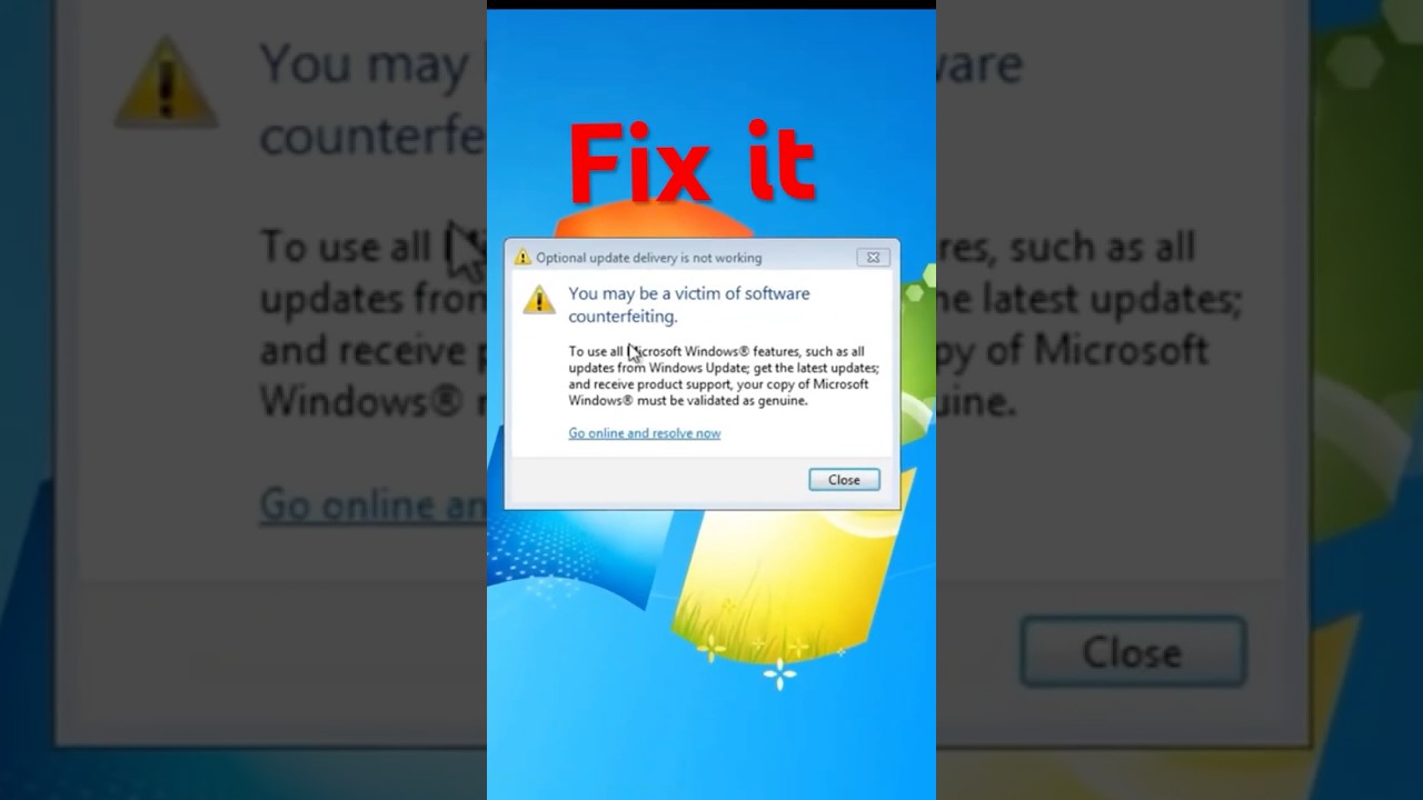 you may be a victim Fix it  win 7