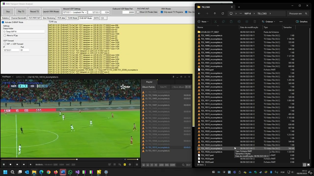 VMA Transport Stream Analyser - DVB NIP Demo - 2025-09-08