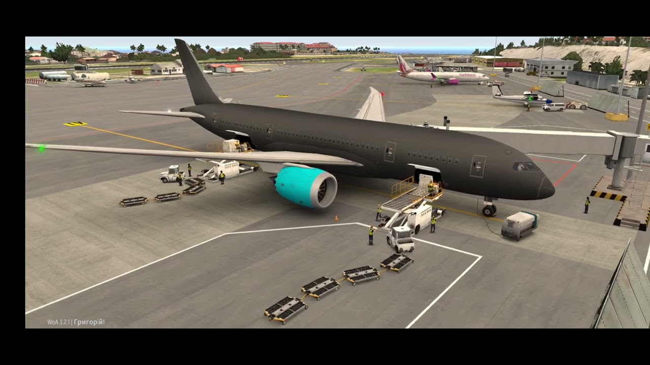 B788 ✈️ BOEING 🛫 World of Airports 🌎 Sint Maarten Airport 🛬 #airplane #aviation #landing #animation 
