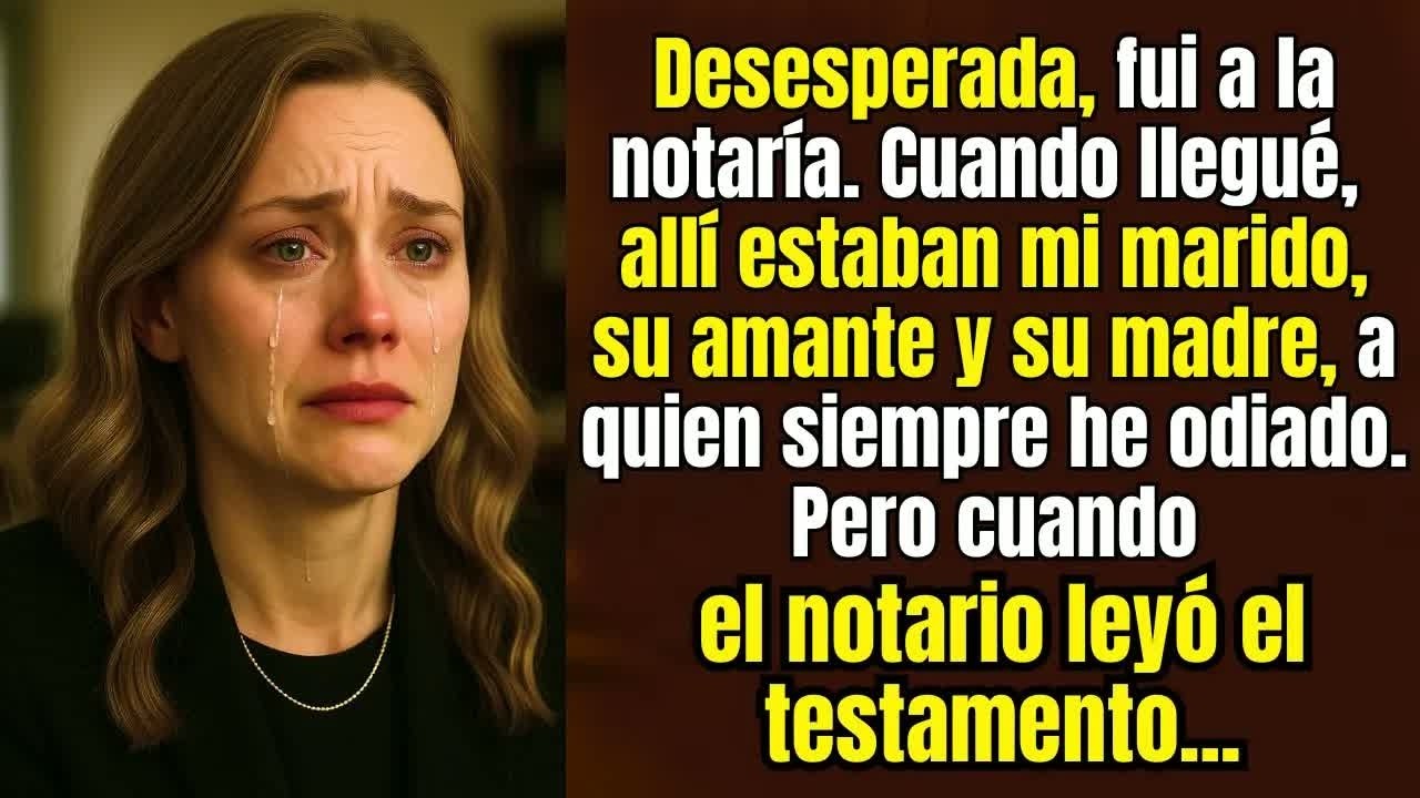 Entré en la oficina del notario y vi a mi marido con la amante  Pero al leer el testamento