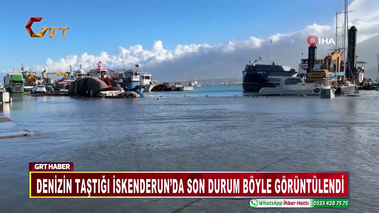 Denizin Taştığı İskenderun&rsquo;da Son Durum B&ouml;yle G&ouml;r&uuml;nt&uuml;lendi