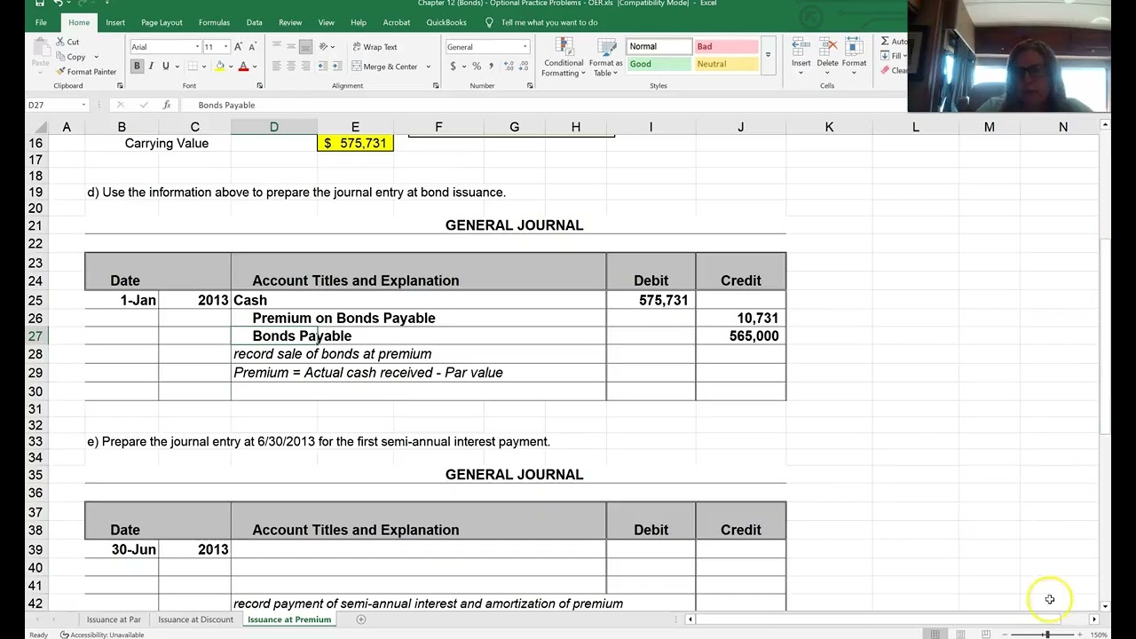 Ch 12   Premium on Bonds Payable