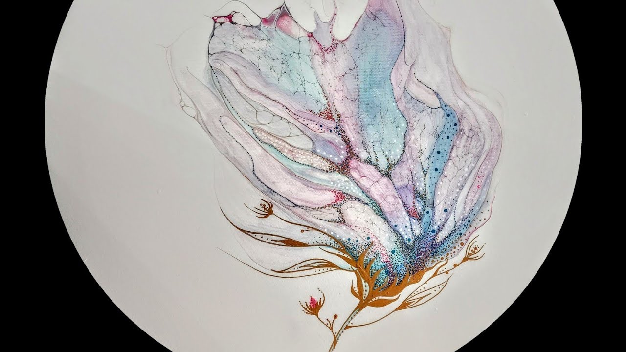 Fairy Flower - Gorgeous fluid art/watercolour fusion #newartideas #bloom #embellished