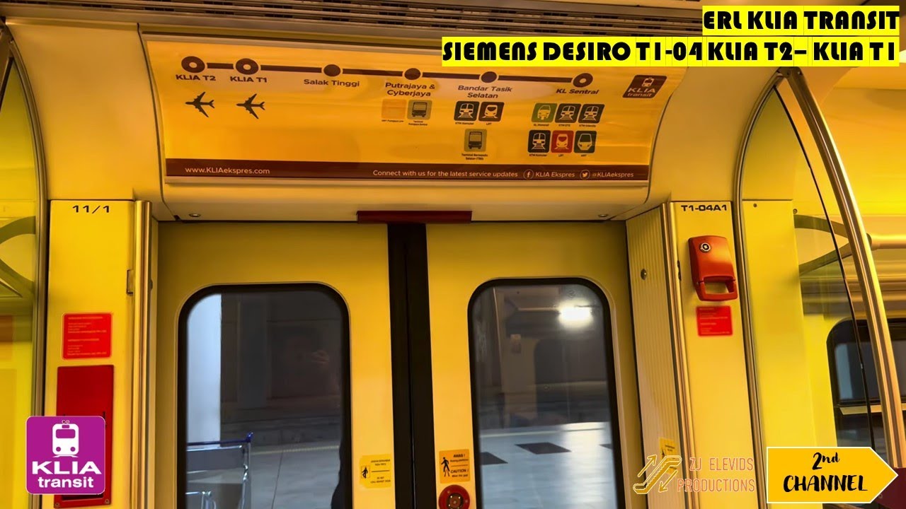 【ERL KLIA Transit】Siemens Desiro (T1-04) - KLIA T2 to KLIA T1.
