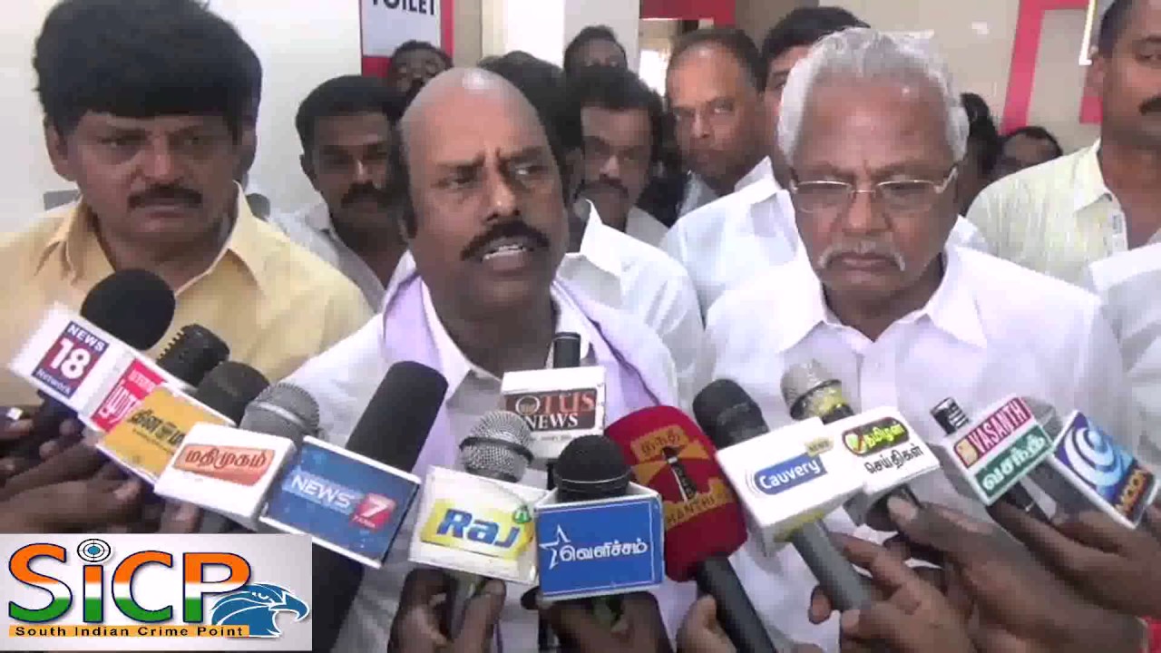 The DMK candidate Palanisamy kick started his campaign E V Velu Press Meet 02