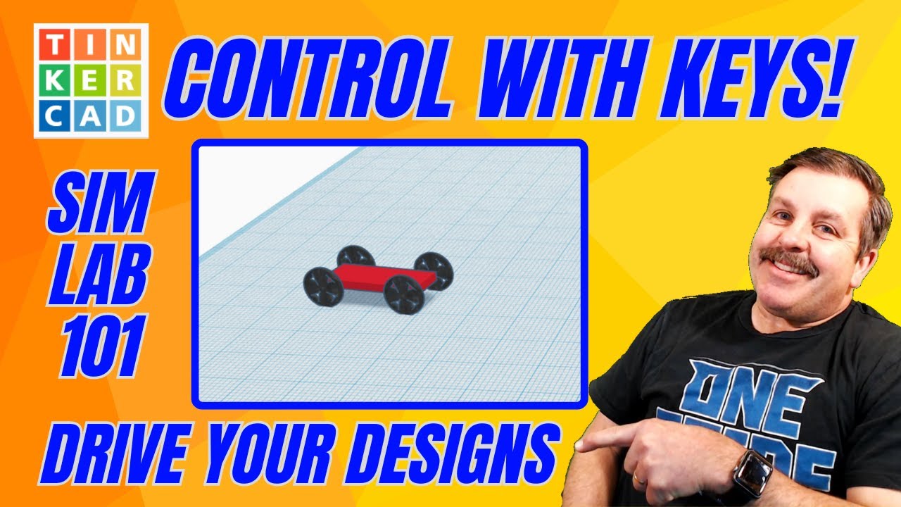 Управление двигателями и многое другое: привязка клавиш в Tinkercad Sim Lab! Урок 1-го дня