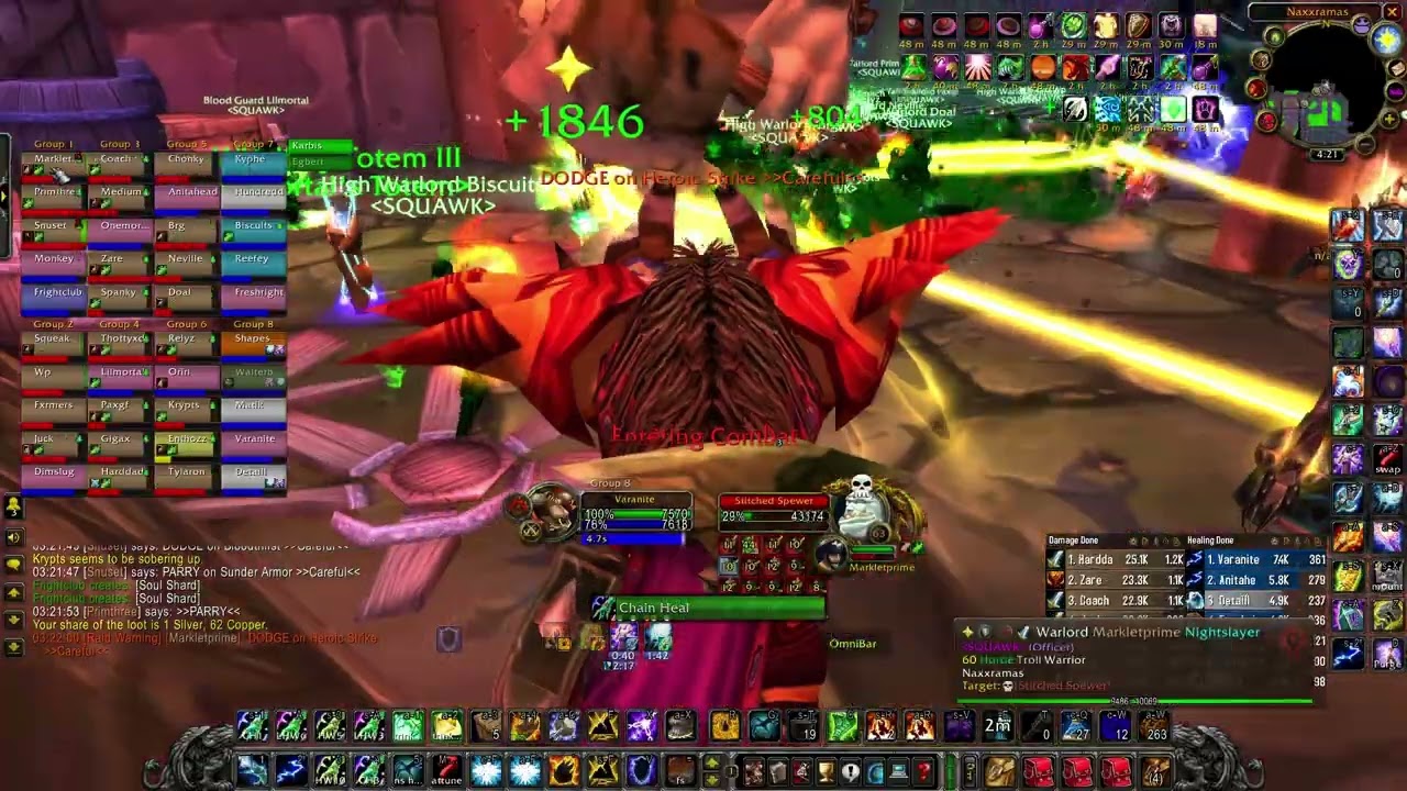 SQUAWK NA First Naxxramas Clear - Classic WoW Anniversary - RSham PoV