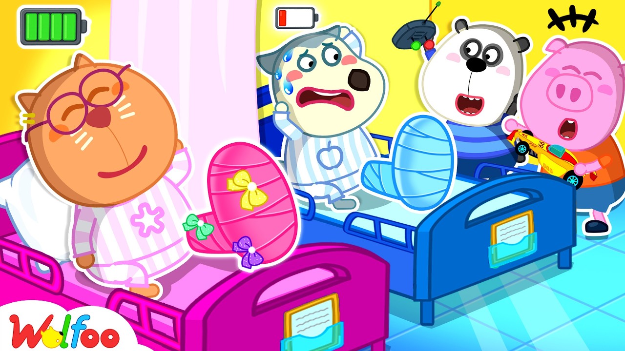 Pink vs Blue in the Hospital! Learn Rules of Conduct for Kids at Hospital |  Wolfoo Channel