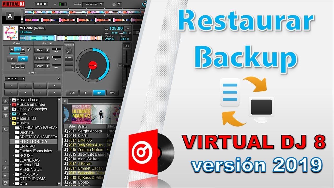 restaurar backup en virtual dj 8 3 version 2019