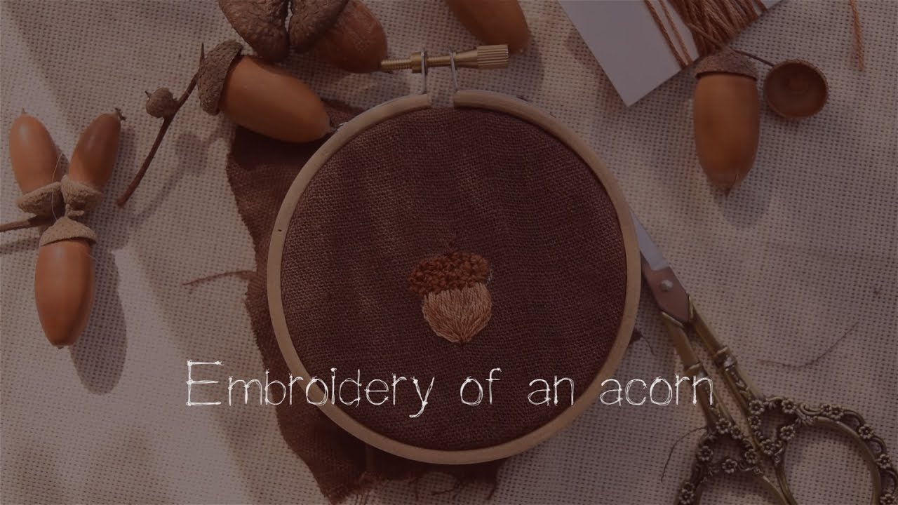Embroidery of an acorn