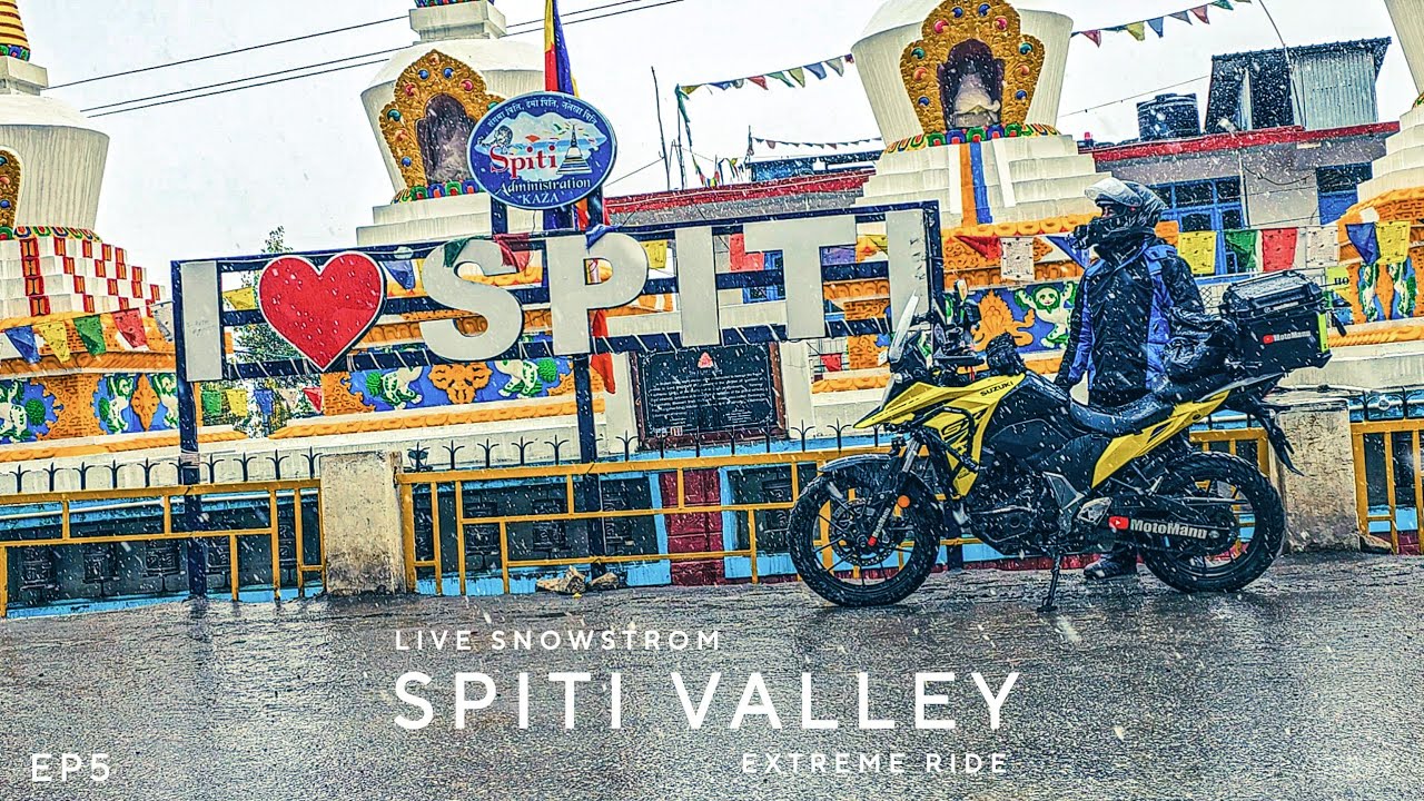 Kaza Ride in a Snowstorm | No Filters, No Drama, Just Reality | Spiti Valley | Suzuki V-Strom SX 250
