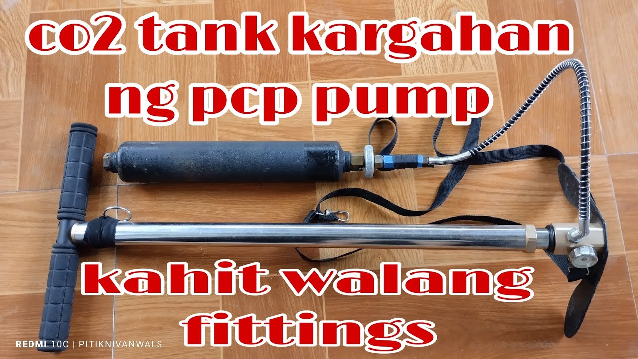 co2 tank pwede kargahan gamit ang pcp pump kahit walang fittings..#co2tank#co2refill