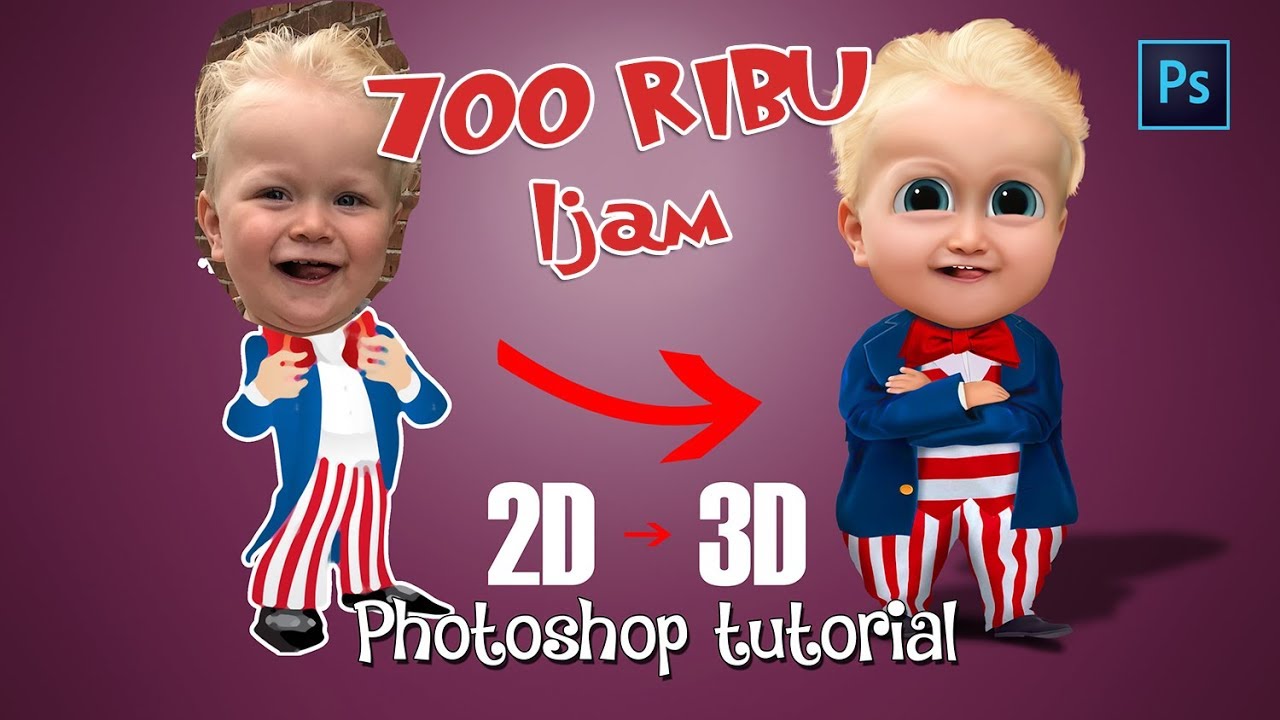 Penghasilan 700 rb dalam 1 jam | caricature 3D pembuatan body  | photoshop tutorial