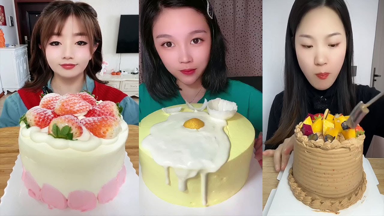 Asmr Chinese Dessert Show, Crepe Cake, Lava Cake || Eating Sounds