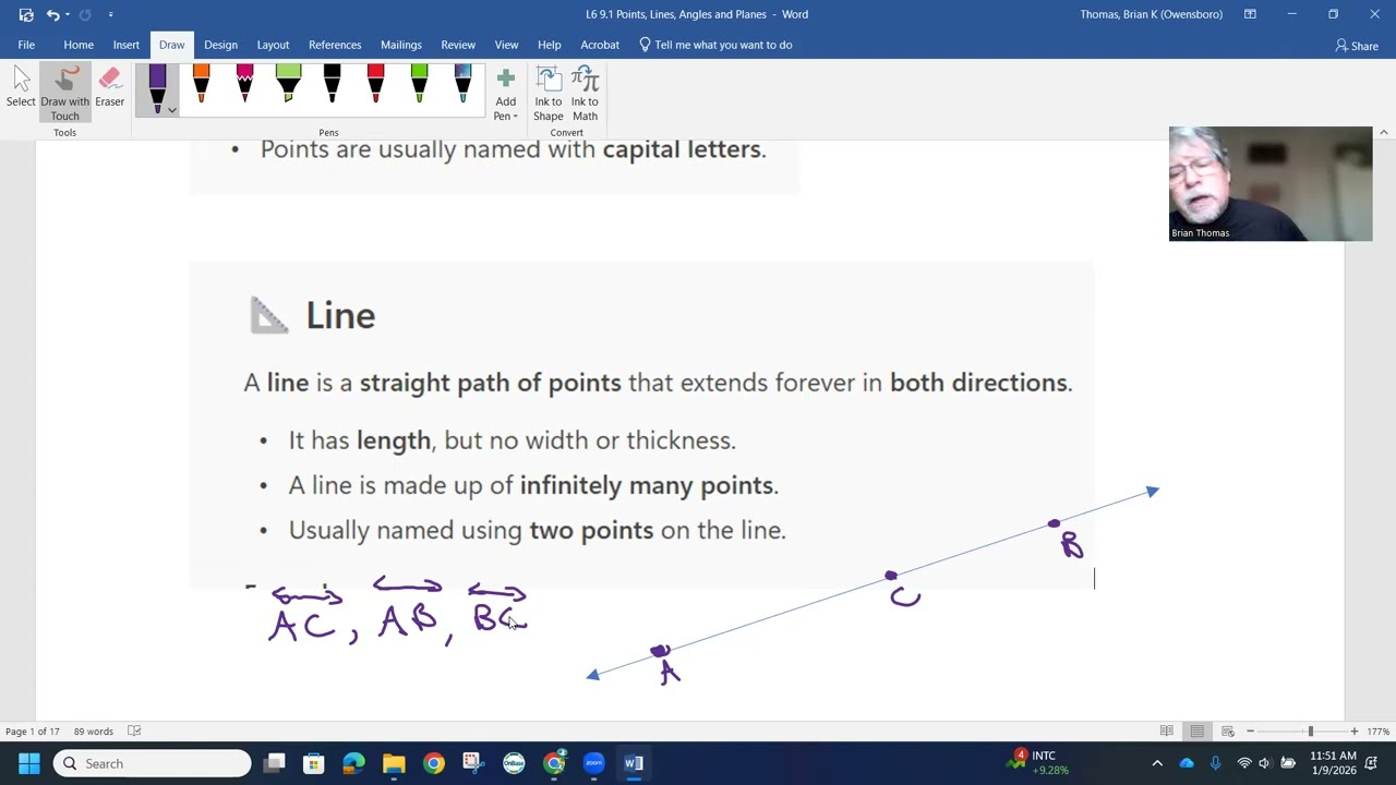 9.1 Points, Lines, Planes, and Angles Pt 1