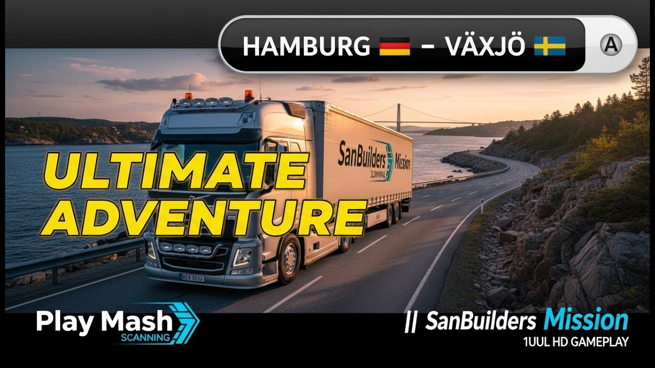 Ultimate ETS2 Trucking Adventure! Hamburg to Växjö || SanBuilders Mission || 1080 FULL HD GAMEPLAY