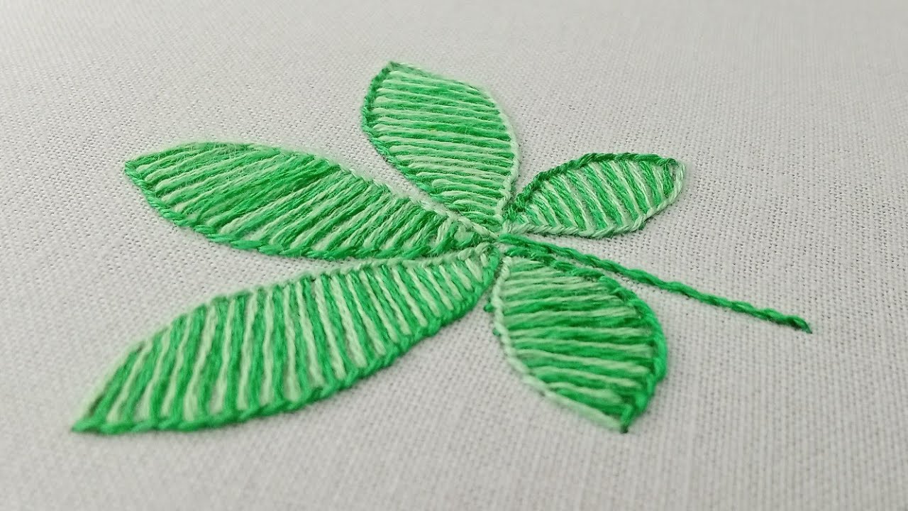 How to Do Buttonhole Stitch | Easy Buttonhole Stitch | Leaf Embroidery Tutorial