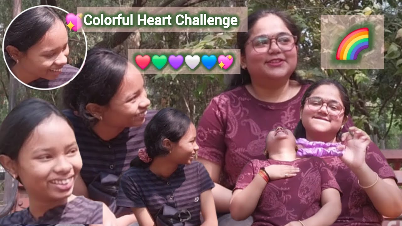 Trying the Viral Colorful Heart Challenge with My Friend 💖🌈 | Cute or Fail?😅 #challengevedio 