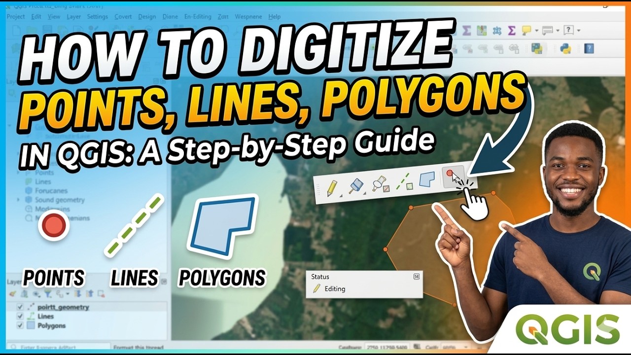 How to Digitize Points, Lines & Polygons in QGIS (Complete Tutorial)