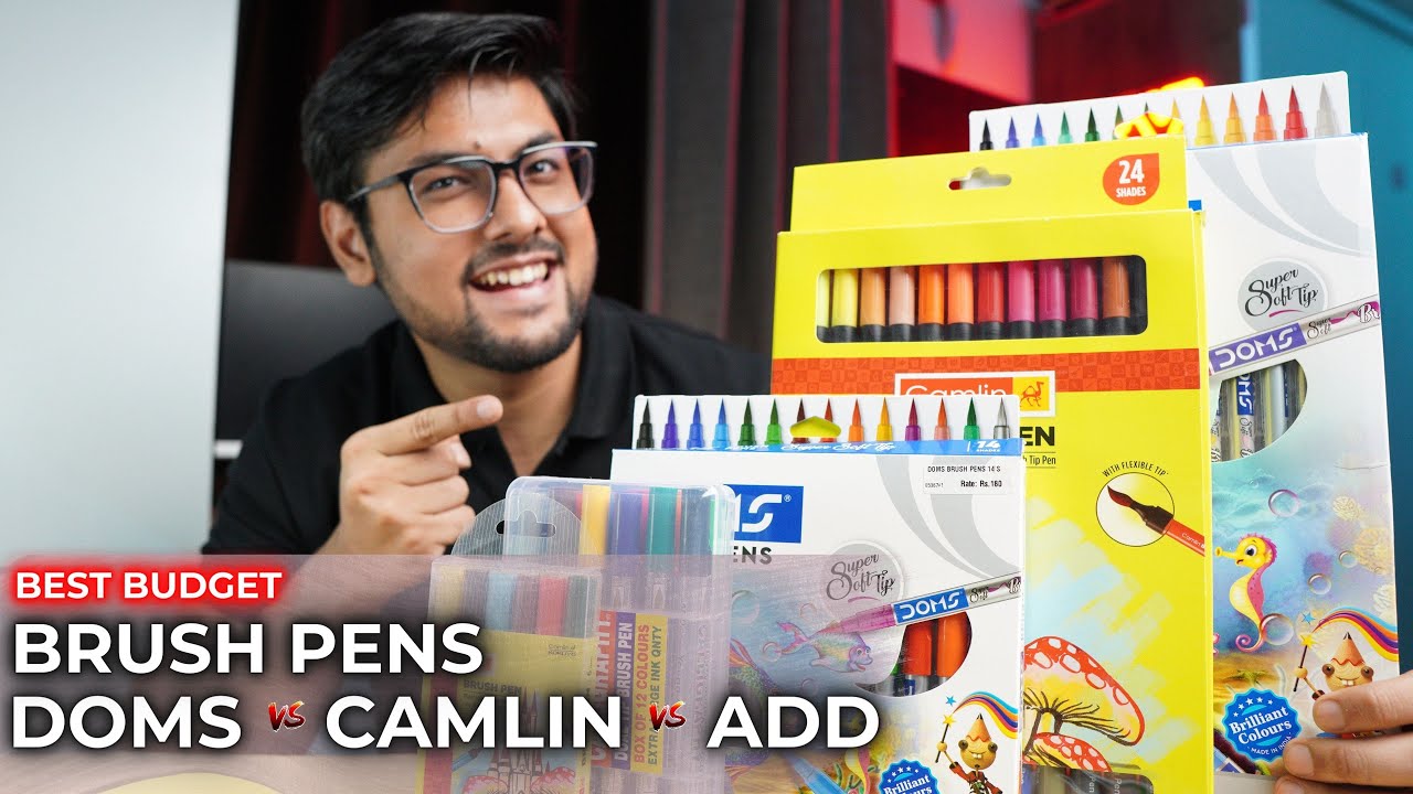 Best Student Grade BrushPen in India | Doms Vs Camlin Vs Add Gel Brush Pens | Mega Comparison  🔥