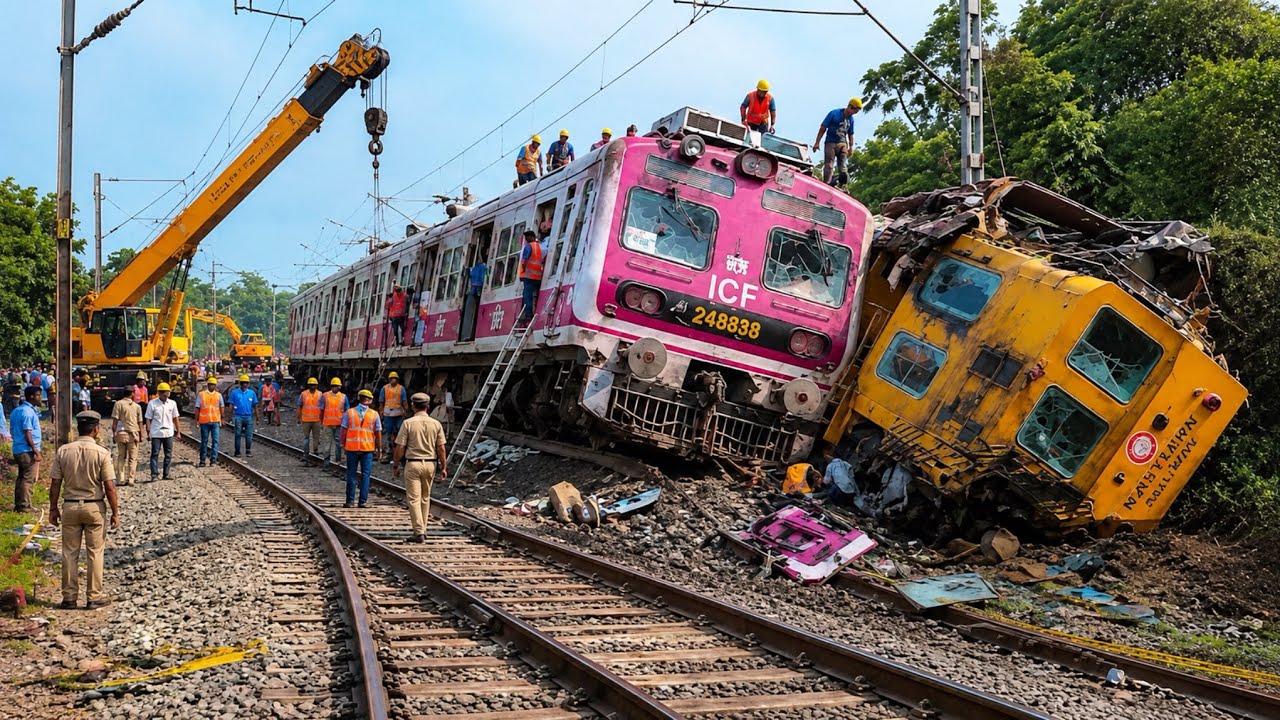 SHOCKING INDIAN RAILWAYS ACCIDENT! NON-STOP PINK LOCAL TRAIN AT FULL SPEED