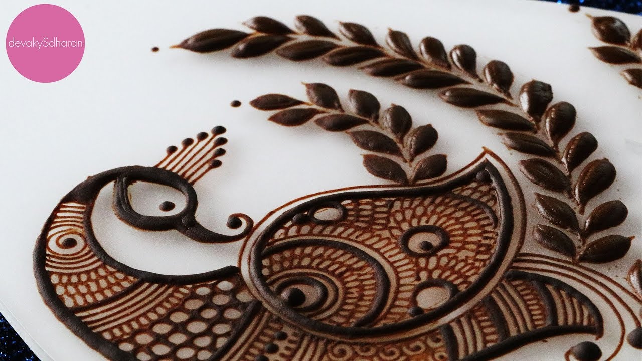 Indian Pecock motif | Henna tutorials by Devaky S Dharan