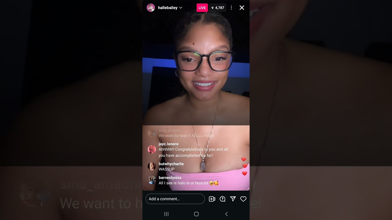 Halle Bailey Instagram Live with comments 2-13-25