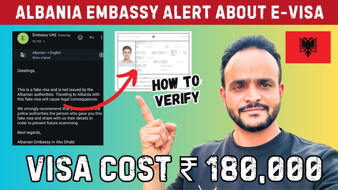 ALBANIA Embassy Warns of EVISA Scam | Visa Cost ₹ 180,000 ?
