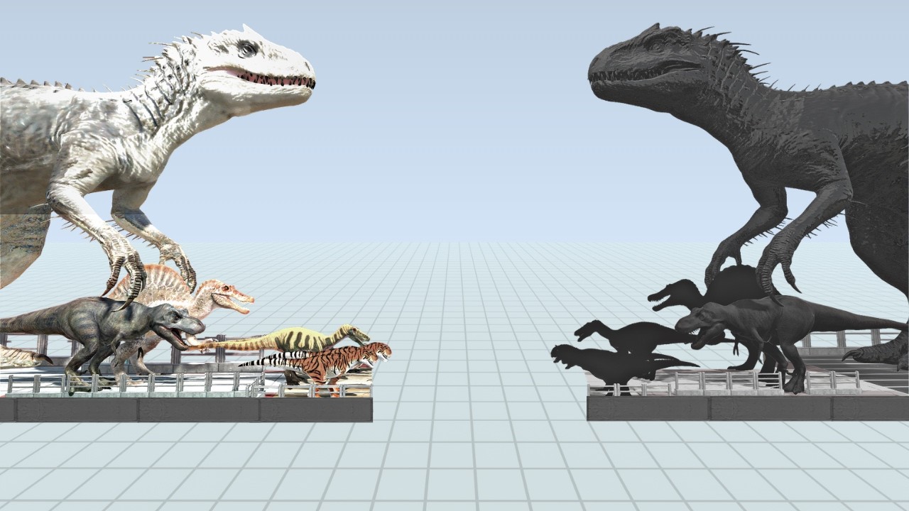 Dinosaurs Bridge Challenge | Shadow Itself vs Indominus Rex - Animal Revolt Battle Simulator