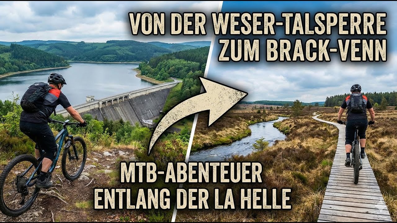 Mit MTB ab Weser Talsperre, Eupen, entlang der La Helle (Hill) hinauf zum Brack Venn