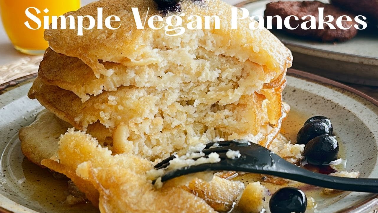 6-Ingredient Vegan Pancakes - No Blender, Ready in 10 Minutes