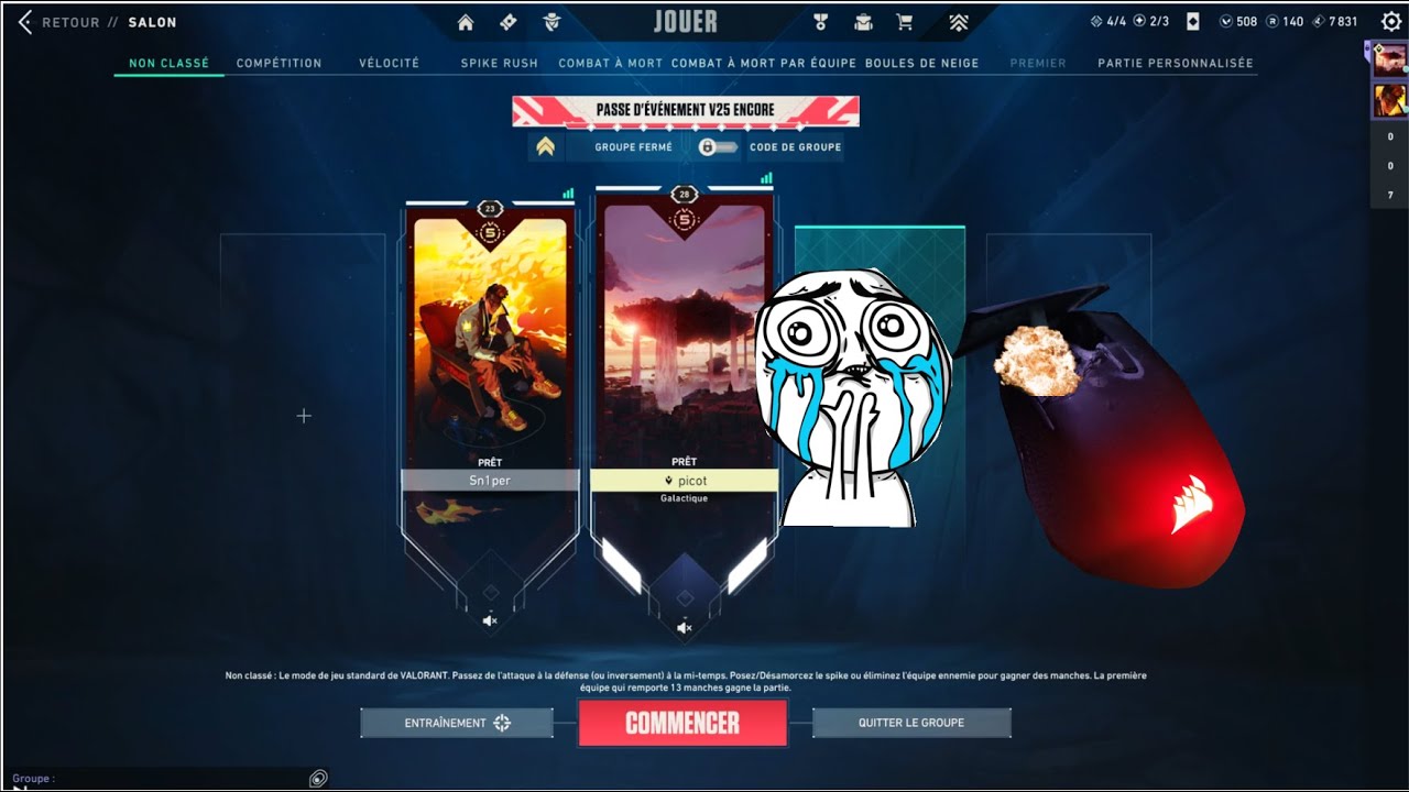 soirée Valorant avec Sn1per on c'est fait éclater ( j'ai casser ma sourie)