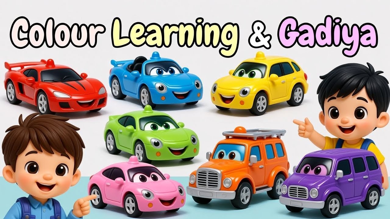 रंग सीखो गाड़ियों के साथ 🚗🌈 | Colour Learning for Kids | Hindi Kids Video