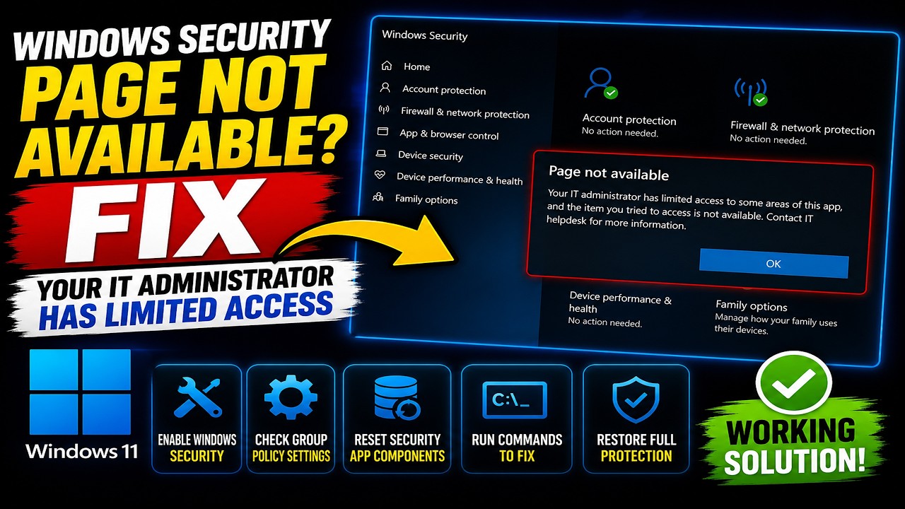 Страница &laquo;Безопасность Windows&raquo; недоступна? ИСПРАВЛЯЕМ ошибку &laquo;У вашего ИТ-администратора огранич...
