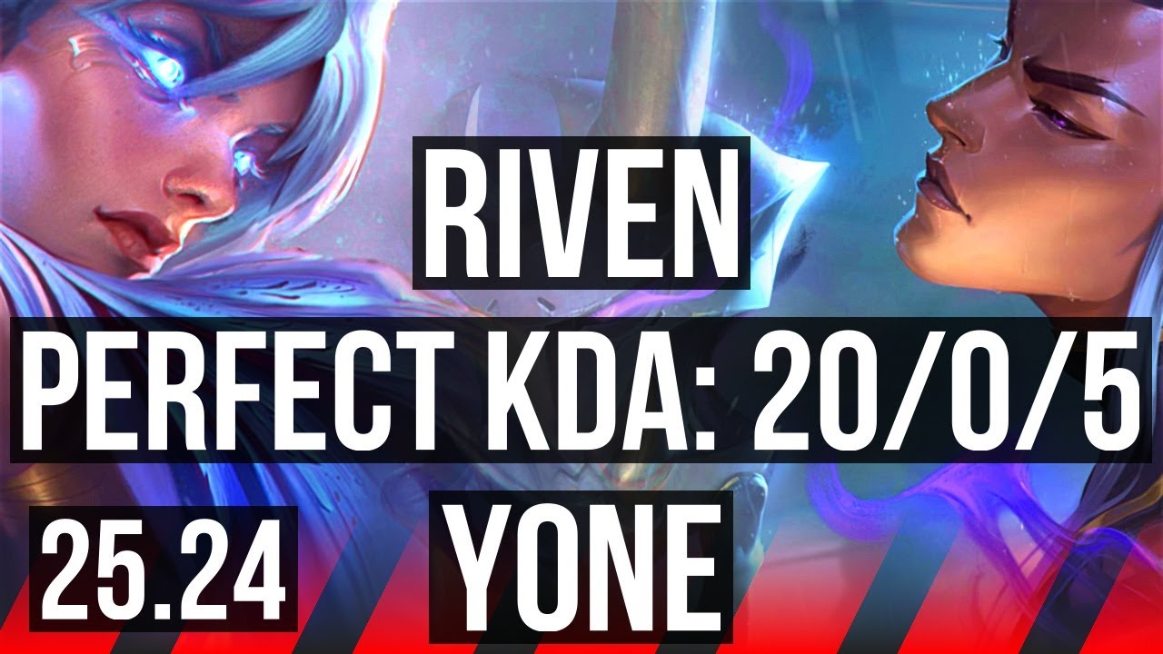 RIVEN vs YONE (TOP) | Perfect KDA: 20/0/5 | KR Diamond | 25.24