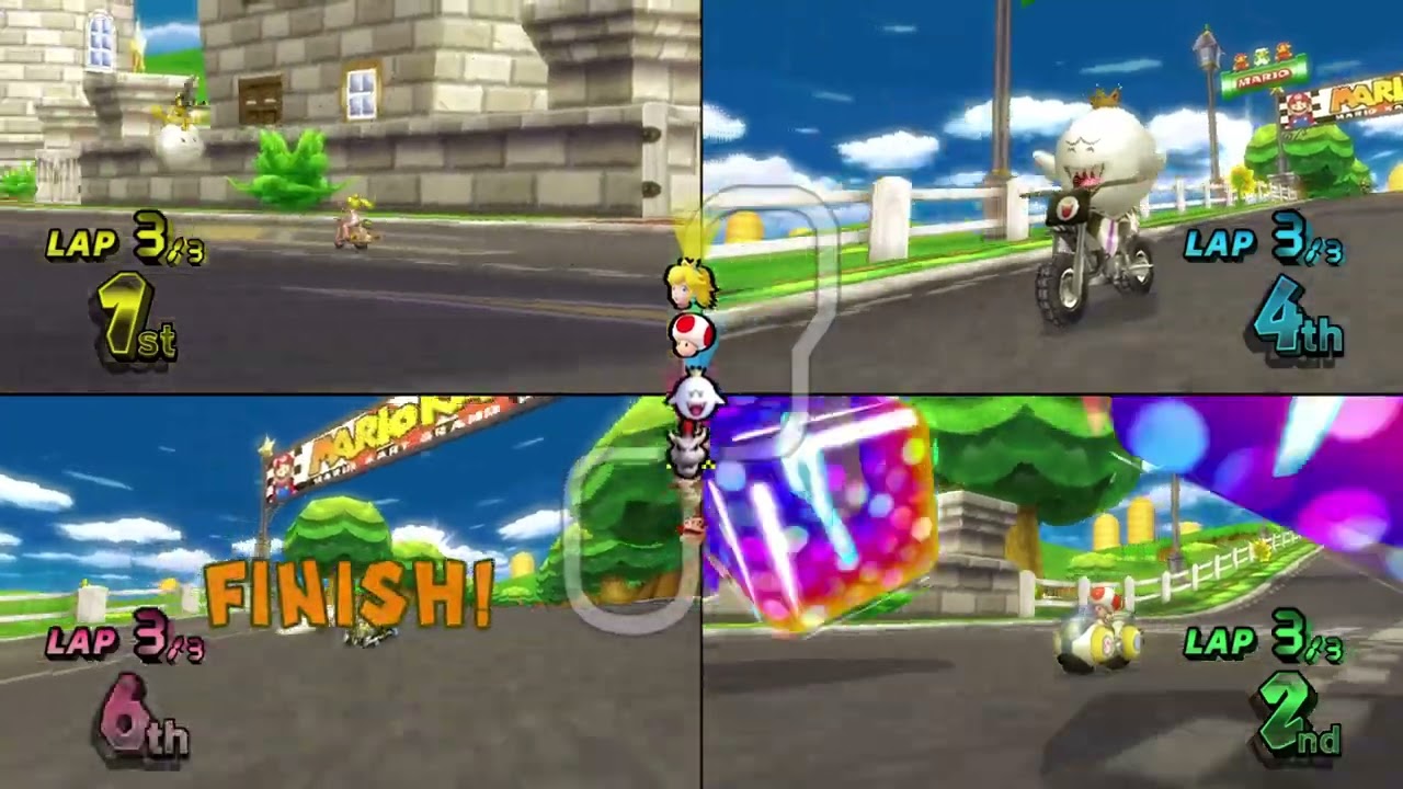 Mario Kart Wii ✦ 4 Players #384 (3 Tracks) 150cc