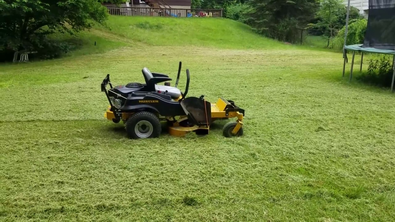 Mowing Thick Overgrown Grass with the Hustler Raptor 42 inch