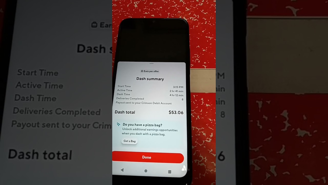 Today's Doordash 58 miles in we always have a goal of $50 to try to meet.