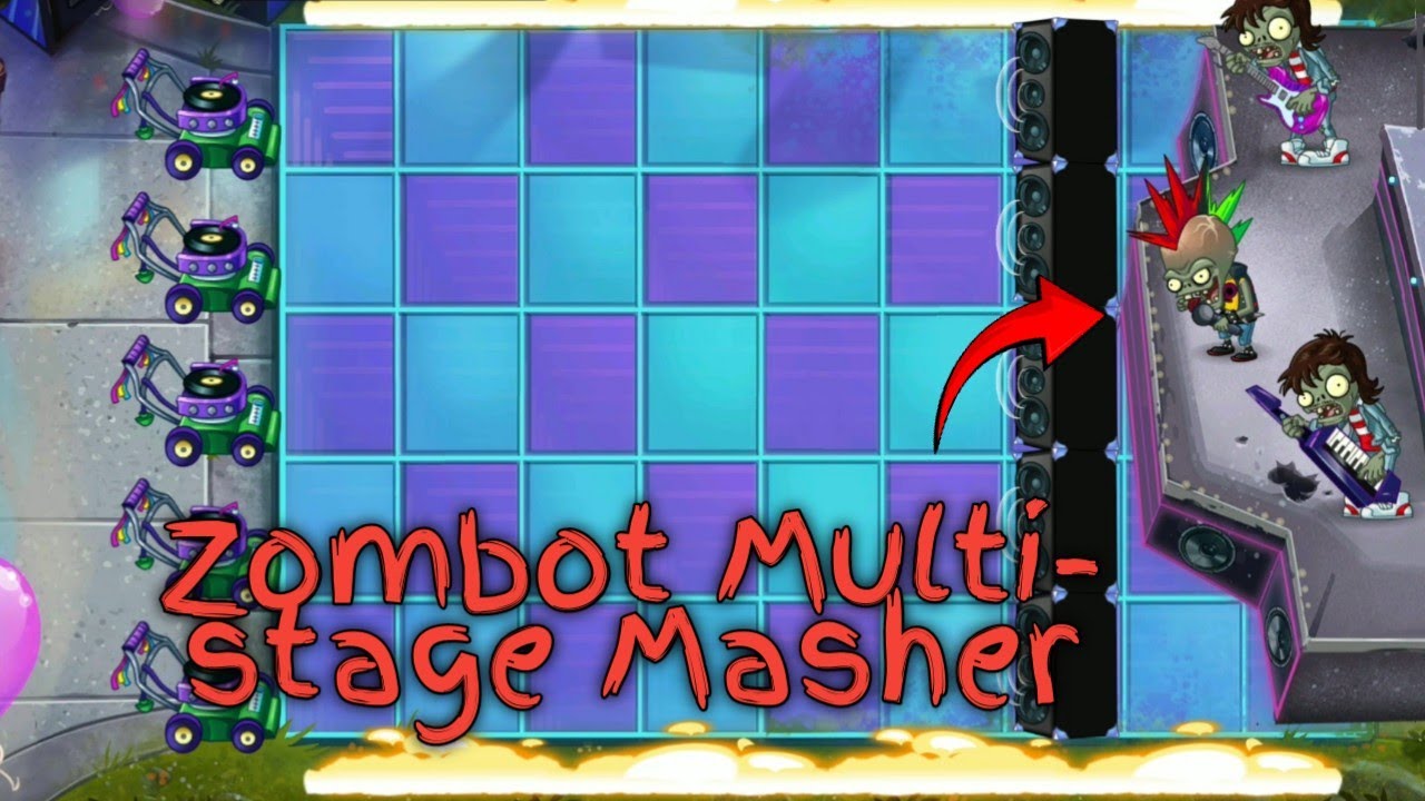 Aku mengalahkan Zombot multi-stage master, Neon mixtape tour Level 25-Level 32, plants vs Zombies 2