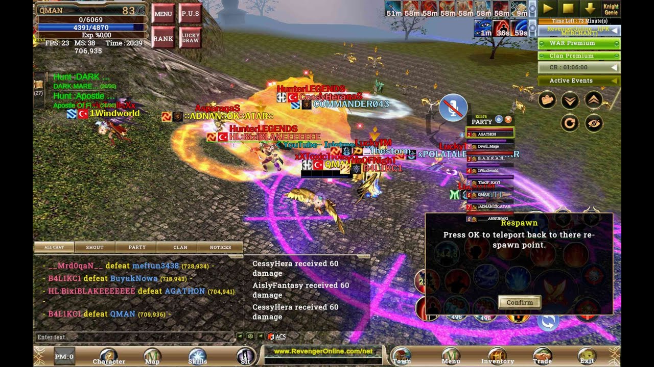 REVENGER ONLİNE AKŞAM KUŞAĞI #GAME #KO #KNİGHTONLİNE #FARM #MMORPG