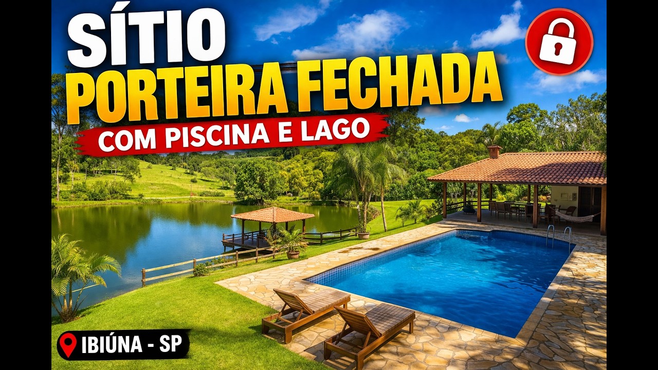 SITIO EM  IBIUNA , PORTEIRA FECHADA, LAGO , PISCINA   R$ 1.300.000