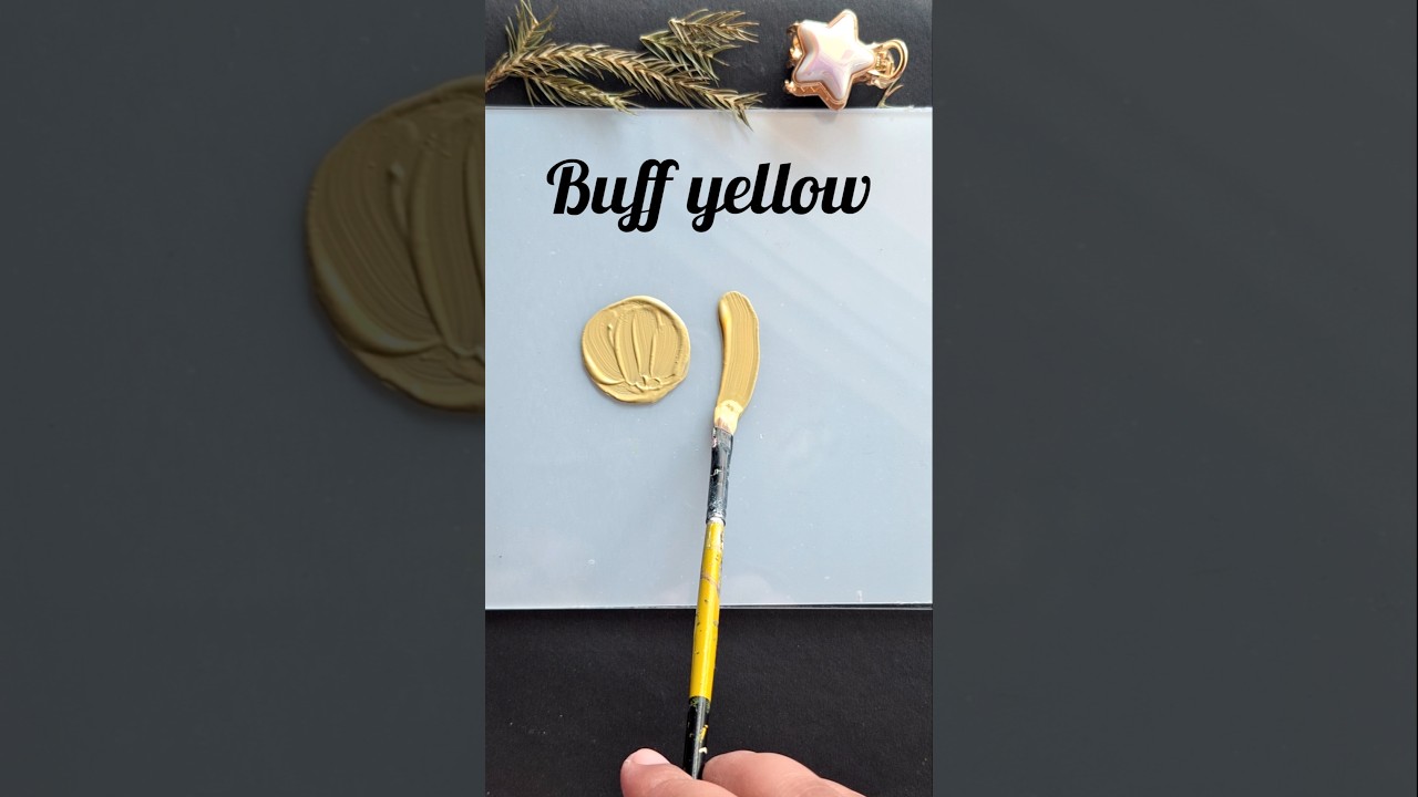 How to make buff yellow colour by acrylics | acrylic colour mixing for buff yellow #yellow #shorts