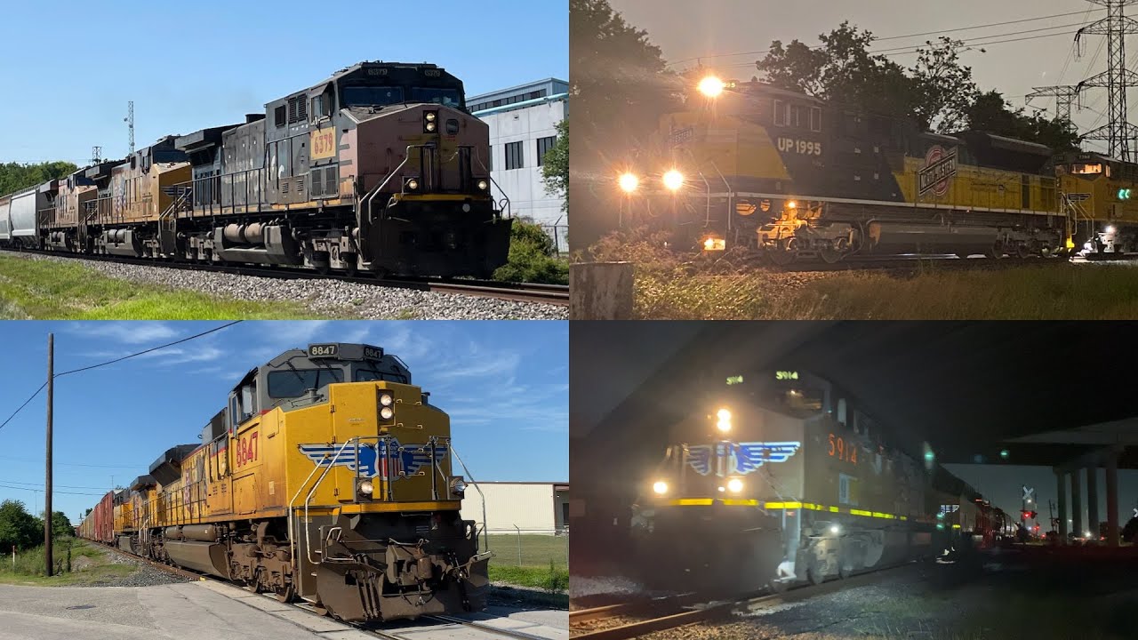 Railfanning Houston ft NF K3HL, K5HLA leader, SP leader, UP 1995 & more!!!!!