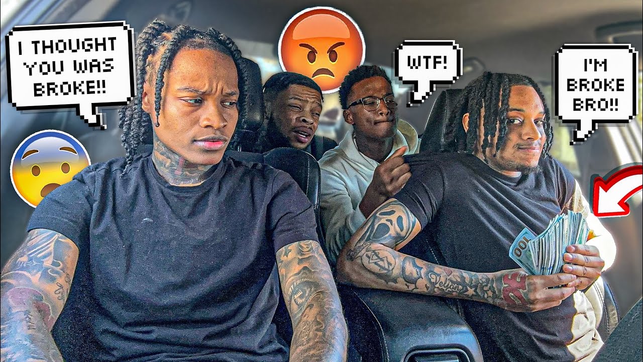 TELLING THE GANG I WENT BROKE THEN PULLING OUT MONEY IN FRONT OF THEM *funny reaction*