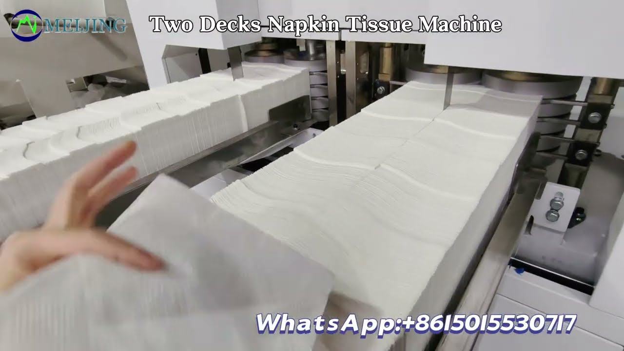 Two Decks Napkin Tissue Serviette Paper  Making Machine Meijing Machinery 